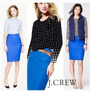 J. Crew Cobalt Royal Blue Wool Blend No. 2 Pencil Skirt Sz 4